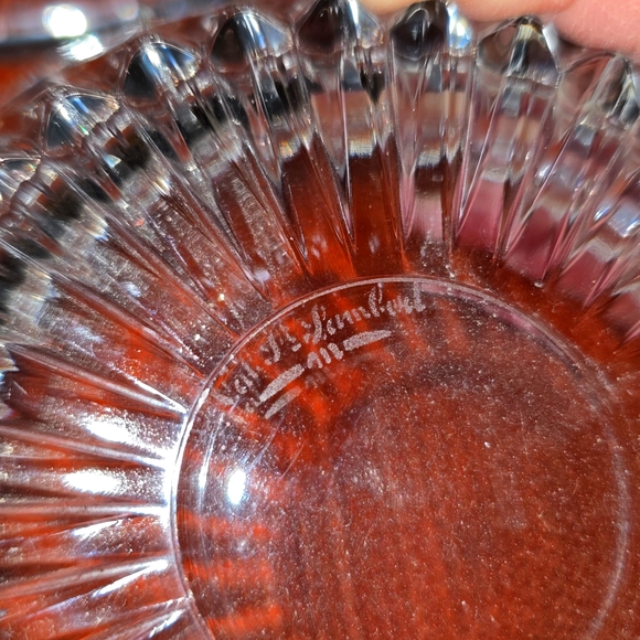 Val St Lambert Crystal Ashtray Set - Picture 7 of 8